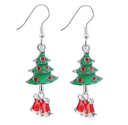 Christmas Earring Women Crystal Santa Claus Snowman Drop Dangle Earrings New Year Red Pompon Set For Girl