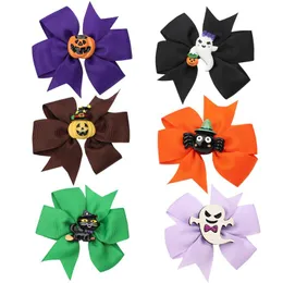 Halloween Hair Accessory Baby Girl Hair Clips Pumpkin Barrettes Hairpin Hair Bow Head Accessories Spider Ghost For Funy Party M2736