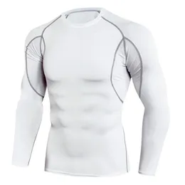 メンズシャツ圧縮層ベースクイックドライロングスリーブトレーニングサイクリングジムフィットネススポーツボディビルディングアンダーウェアTシャツ