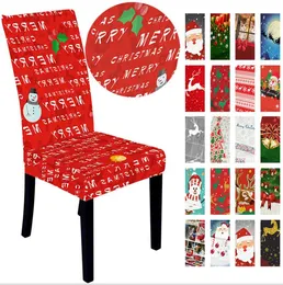 Christmas Chair Covers Santa Claus Cover Snowman Elk Print Dinner Chair Back Covers Xmas Home Banquet Wedding Christmas Decorations LSK1209