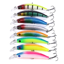 100pcs Hengjia 9 5cm9g minnow Fiske Lure Crankbait Fish Supplies Carp Fiskehantering ISCA Konstgjord 3D Pesca Bass Peche Fiske Wobblers