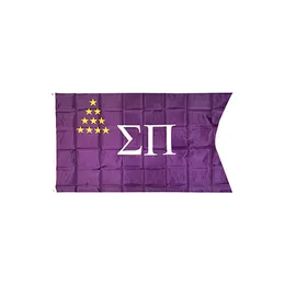 3x5ft Sigma Pi Officiell flagga, Allt Land Digital Tryckt 100D Polyester Outdoor Inomhusbruk, Gratis frakt