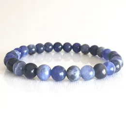 MG0824 6 mm Natural Blue Sodalite Bracelet Mens Rock Energy Bracelet Handmade Dainty Gemstone Bracelet Gift for Him
