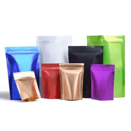 Matt Coloful Stand Up Aluminiowa Folia Samo Uszczelniająca Torba Snack Cookie Tea Coffee Packaging Torba Doypack Folia Zipper Bag LX3167