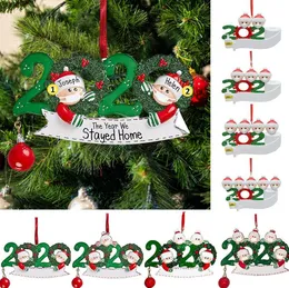 NUOVO quarantena Festa di Natale del regalo della decorazione del prodotto personalizzato famiglia di 4 Ornamento Pandemic sociale distanze DHL SN3331