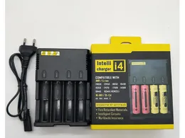 NUOVO Caricabatteria i4 Intellicharger Caricabatterie universali con uscita massima 1500mAh per 18650 18350 26650 10440 22650 18490 17670 Nitecore D4 i4