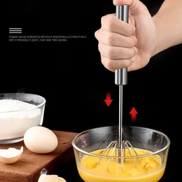Semi-automatic Mixer Egg Beater Tools Manual Stainless Steel Whisk Handheld Self Turning Blender Kitchen Hand Eggs Cream Stirring BH4105 TYJ