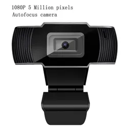 Full HD 1080P Webcam 5MP USB 2.0 Web Camera con microfono Messa a fuoco automatica per computer PC portatile per videoconferenza Trasmissione in diretta