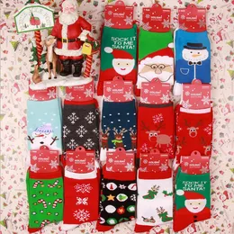 Jul knä-socks Santa Clause Snowman Elk Deer Sock Women Winter Red Christmas Socks Tecknad Keep Warm Baby Girl Boy Soft Socks LSK1345