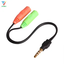 Toptan 300pcs/Lot 2 ila 1 Ses Kablosu Adaptör Hattı Dönüşüm Başkanı İki Cep Telefonu Kulaklıklı Bilgisayar MP3 Oyun Oyun Kutusu