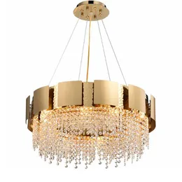 Designer personality living room led crystal chandelier modern light luxury bedroom pendant lights simple dining room pendant lamps