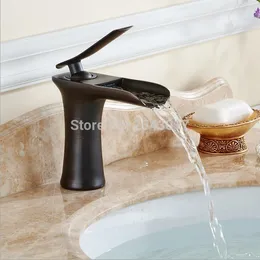 bathroom faucets antigo black basin mixer hot and cold water faucet deck mounted waterfall sink mixer taps torneiras ZR361