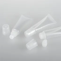 Wholesale 5ml 8ml Clear Plastic Empty Refillable Soft Tubes Balm Lip lipstick Gloss Bottle Cosmetic Containers Makeup Box