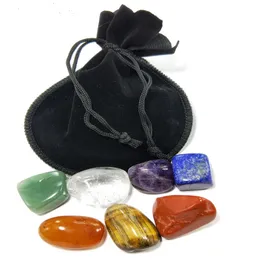 40set Natural Crystal Chakra Stone 7pcs Set Natural Stones Palm Reiki Healing Crystals Gemstones Home Decoration Accessories