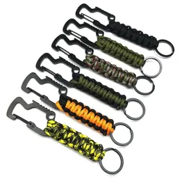 Outdoor Umbrella Rope Braided Keychain Bottle Opener Keychain Travel Keychain Hanging Protable Umbrella Rope Climbing Camping Ropes LSK1139