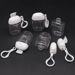 1Pcs 30ml Empty bottles Hand Sanitizer Travel Small Size Holder Hook Keychain Carriers Flip Cap Reusable Portable