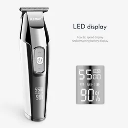 Torby opakowaniowe Bezpośrednie trymer kemei monitor ładowanie włosów narzędzie clipper USB Clipper Razor 5 Professional LCD Electric Mens Knsqy BDESports