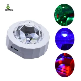 Mini LED Disco Light RGB USB Uppladdningsbar bil DJ Lights Stage Laser Lampa för Party Club Decoration