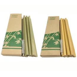 12pcs/set 20cm Bamboo Drinking Straw Reusable Eco Friendly Handcrafted Natural Bamboo Straws Free Shipping WB2657