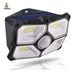 4 boki Solar PIR Motion Sensor Light 40leds Lampy LED Lampy Sunlight Control Lampa Ścienna Do Yard Path Strona główna Ogród