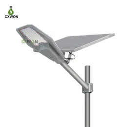 Sistema de iluminação de rua solar100W 200W 300W 400W Lâmpadas de parede LED luminárias de alumínio à prova d'água lâmpada de iluminação externa durável com remoto e poste