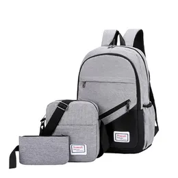 SHUJIN Nuovo set da 3 pezzi Zaino antifurto Uomo Donna Zaino casual Borse da scuola per laptop da viaggio Sac A Dos Homme Zaino174B