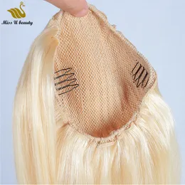 613 Blond Hair Extensions Drawstrinig Clip in Ponytail Humanhair Cuticle wyrównany gruby Remyhair 12-28 cal