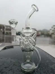 Verre Beaker Bongs Perc Recycler Dab Rig oeuf Conduites D'eau Plates-formes pétrolières Bubbler Tuyau Lisse Avec Quartz Banger Ou Bol