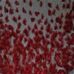 Lüks kırmızı düğün perdeleri şık bir katman payetleri çiçek 3-metre uzunluğunda gelin aksesuarları perdeler katedral uzunluk gelin perdesi özel 327w