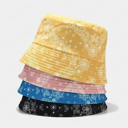 Ny sommar cashew blommor bomull skopa hatt män kvinnor utomhus skugga Panama Lady Girls Fashion Print Foldbar Fisherman Hat Bob