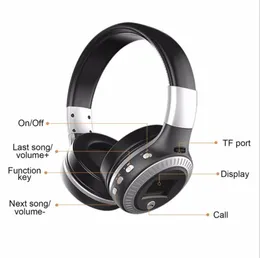 2020 Populära 3,0 Trådlösa hörlurar Trådlösa hörlurar Stereo Bluetooth-headset med MIC-hörlurstjänster TF-kort