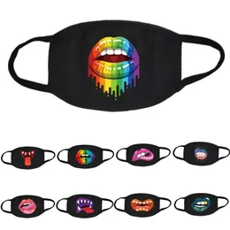 DHL Cotton fashion face mask festival printed on the lips of Washable Reusable Cycling Protective Mask Adult Dustproof designer face masks