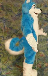 2019 Professional Made Blue Fox New Fox Long Hair Mascot Costume للبالغين البالغين في عيد الهالوين ملابس فاخرة