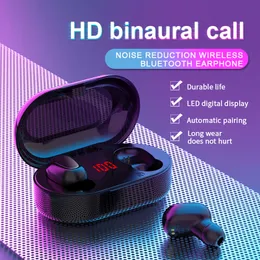 Bluetooth hörlurar trådlösa öronproppar 5.0 L21 TWS Headsets Dual Earbuds Bass ljud för Huawei Xiaomi iPhone Samsung Mobiltelefoner