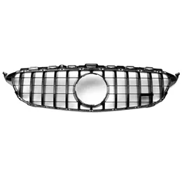 C CLASS W205 Racing grill ABS Material Grilles For C-CLASS 2015-2018 Replacement Mesh Grille Front Bumper