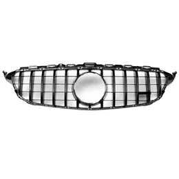 C Klass W205 Racing Grill ABS Material Grillar för C-Class 2015-2018 Ersättning Mesh Grill Front Bumper