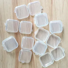 Vierkante Lege Mini Clear Plastic Opslag Containers Box Case met Deksels Kleine Doos Sieraden Oordopjes Opbergdoos HA1594