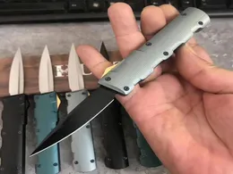 New Design High End AUTO Tactical Knife D2 Sain/Black Blade CNC 6061-T6 Handle EDC Pocket Knives With Nylon Sheath