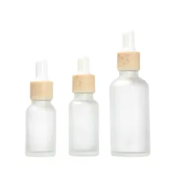 Frostat Clear Glass Dropper Bottle Aromaterapi Flytande Serum / Väsentlig Grundläggande Massage Oljespipett Refillerbar Flaska LX3263