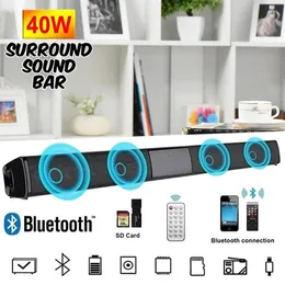 Hot Wireless Bluetooth Soundbar Hi-Fi Stereo-luidspreker Home Theatre TV Strong Bass Sound Bar Subwoofer met / zonder afstandsbediening