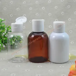 100ml Clear / Brown / Pearl White Pet Butelka z białą klapką / plastikową pokrywką z tworzywa sztucznego / płytki / ciecz / nawilżający / pojemnik na wodę do twarzy