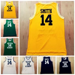 Film Men's The Fresh Prince of Bel-Air 14 Will Smith Basketball Jersey White Black Green Green Ed Academy Maglie dimensioni S-2xl