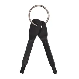 2 W 1 Metalowy Mini Keychain Pocket Tool Sleisted Phillips Screwdrive Set EDC Outdoor Wielofunkcyjny Kluczowy Kluczowy Kształt Auto Car EDC Śruba Sterownik