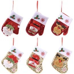 16 * 9cm julstrumpor presentväskor kreativitet bling bling xmas stocking paljetter dekorativa jul strumpor väska dhl gratis leverans