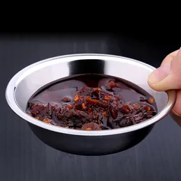 100pcs Stainless Steel Sauce Dish Kitchen Soy Sauce Small Dish Dip Plate Seasoning Bowl Condiment Container 8cmX3cm