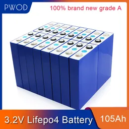 2020 Nya 16PCS 3.2V 105AH LIFEPO4 Battericell 12V 24v36V 48V för EV RV Pack DIY Solar EU US Tax Free UPS eller FedEx