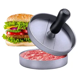 1 Set Yuvarlak Hamburger Presi Alüminyum Alaşım Yapışmaz 11 cm Hamburger eti Sığır Barbekü Izgara Burger Basın Patty Maker Kalıp İdeal