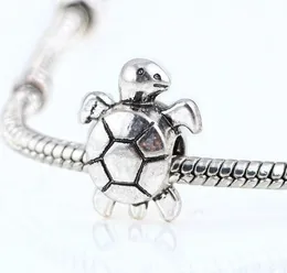 100 Teile/los Tibetische Silber legierung Großes loch Schildkröte Spacer Perlen charms Für Schmuck Machen 16x13mm loch 4,5mm