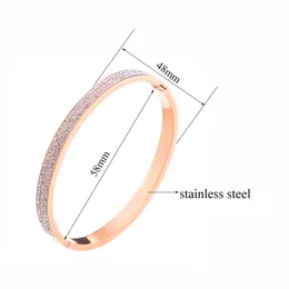 バングル11 11女性用のステンレス鋼バングルブレスレットガールゴールドローズシルバーカラーオーストリアクリスタル3ラインPave Jewellery218T