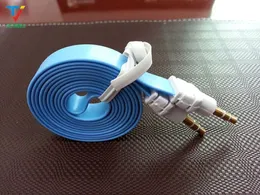1000 sztuk 3.5mm aux pomocniczy kabel audio płaski makaron męski do męskiego kabla stereo kolorowe